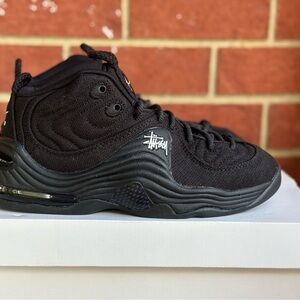 Nike Air Penny 2 Stussy Triple Black Mens New Sneakers Retro Shoes